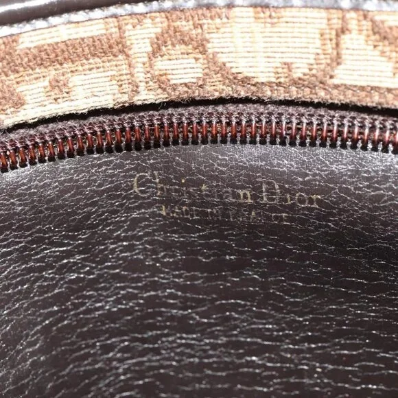 Christian Dior Trotter Canvas Shoulder Bag Brown Gold Auth 141785 - Picture 10 of 16
